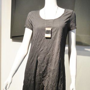 Crea Black Poly Airy Krinkle Skimmer Dress